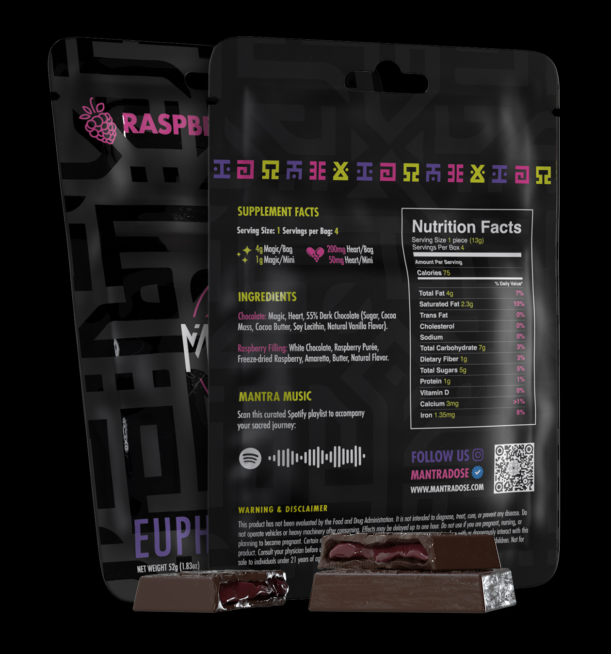 Euphoria Mini Chocolates, ingredients list