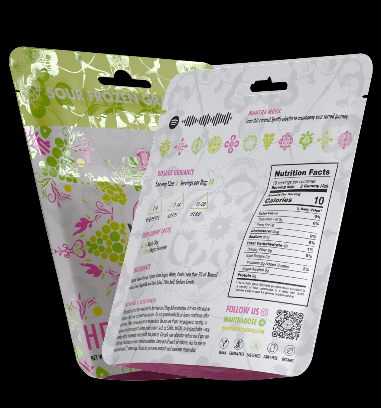 Hero Gummies - Sour Frozen Grape Ingredients